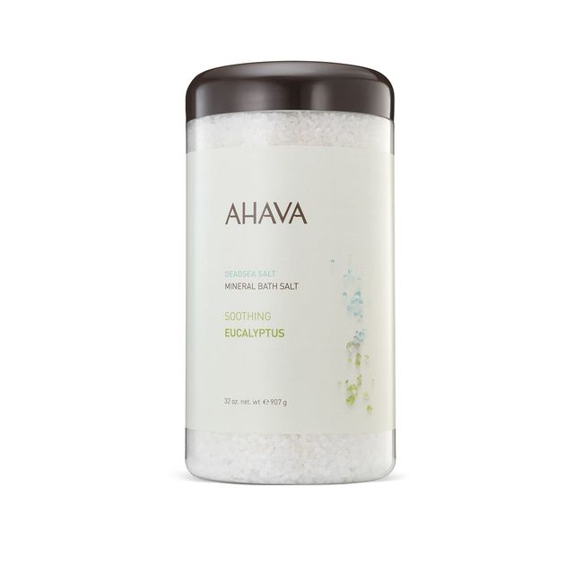 AHAVA Dead Sea Mineral Bath Salt - Bath Soak for Nourishing Essential Body Care- Eucalyptus, 32 oz.