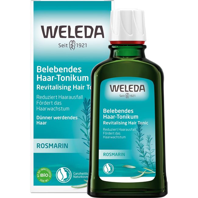 WELEDA Bio Rosmarin Haartonikum - Naturkosmetik Haarwasser Tonikum mit Rosmarinöl vermeidet Haarausfall & fördert das Haarwachstum. Haarpflege für kräftiges Haar & gesunde Kopfhaut (vegan / 100ml)