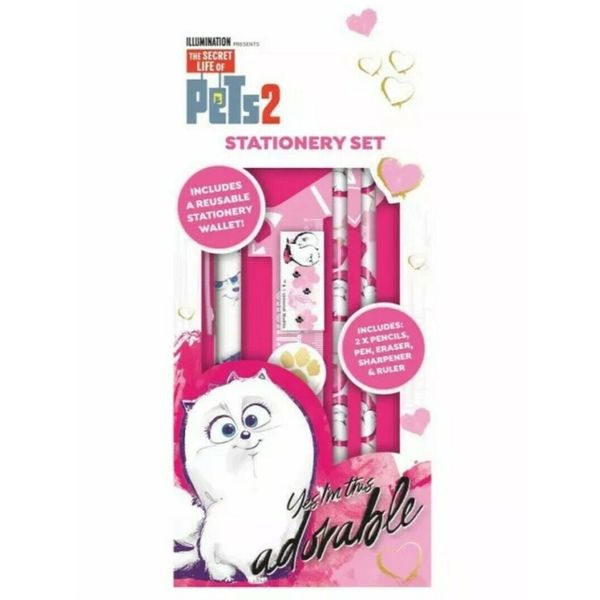 Secret Life Of Pets 2 Theme Stationery Set Pen Pencil Eraser School College Kids