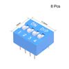 uxcell 8pcs Blue DIP Switch Horizontal 1-4 Position 2.54mm Pitch Circuit for Breadboard PCB