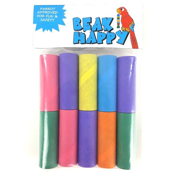 Beak Happy Bird Toy 3" x 1" Birdie Bagel Tube (10PK)