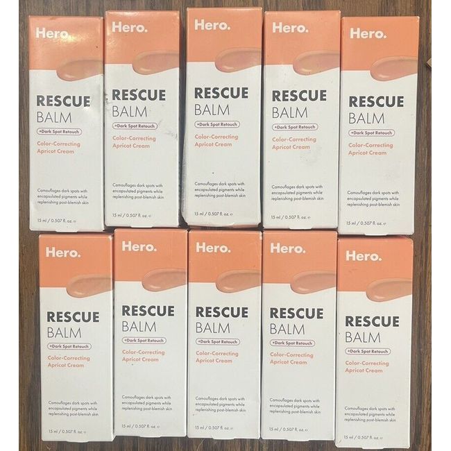 Lot of 10 HERO RESCUE BALM Dark Spot Retouch Hero Cosmetics, Apricot Cream 15 mL