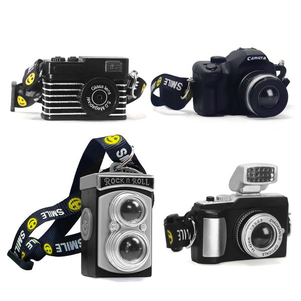 4 Pcs Digital Camera Mini DSLR Camera 1:4 Ratio, Mini Decorative Accessories Photography Props Gifts, Mini Decoration, Doll Accessories, Bag Charms