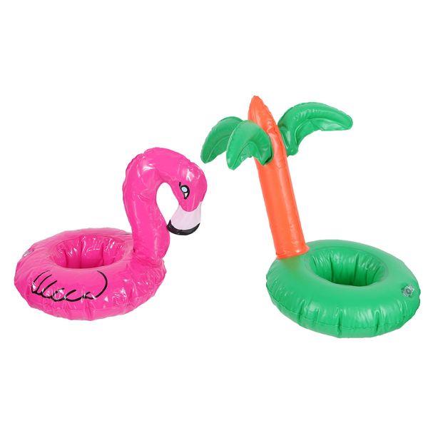DEI Flamingo and Palm Tree Inflatable Drink Holder