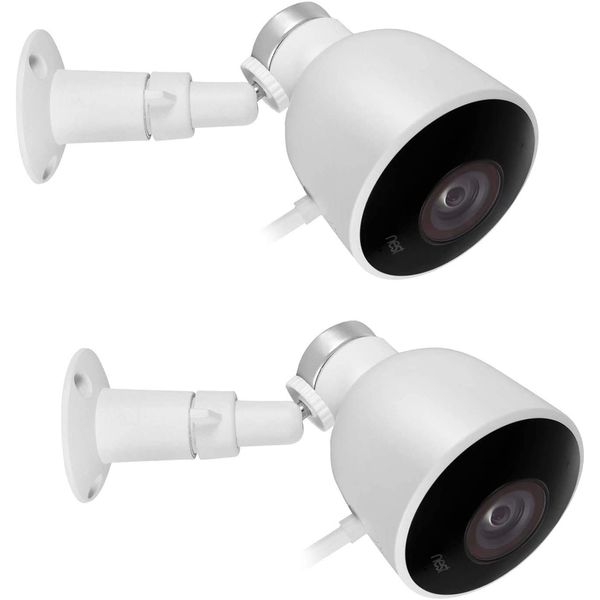 HOLACA Compatible for Nest Cam Wall Mount Versatile Aluminum Bracket Compatible for Nest Cam Outdoor Security Camera (2Pack)