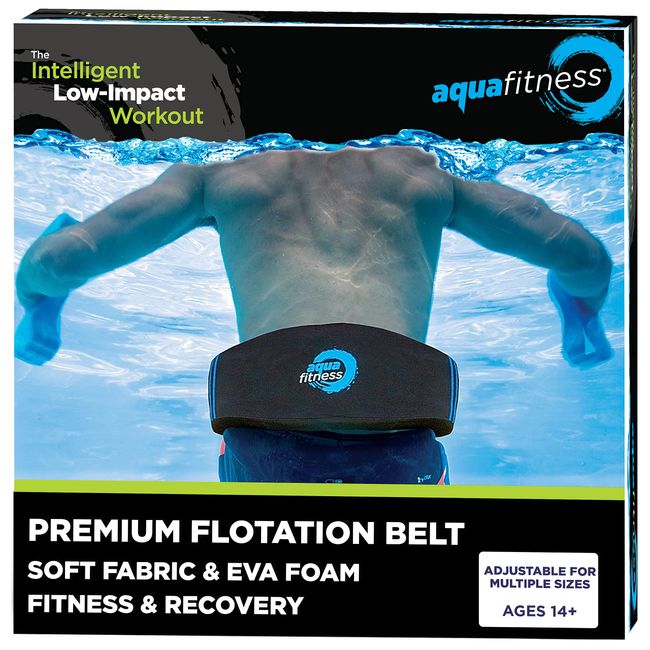 Aqua Fitness Deluxe Flotation Belt - Adult Water Aerobics Equipment for Pool - Black