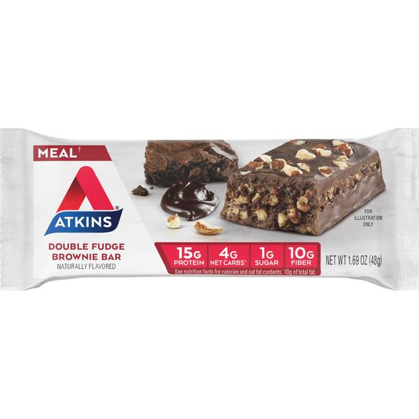 Atkins Protein Meal Bar Double Fudge Brownie Flavor 5 packs