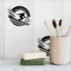 'Night Skiing' 108mm Square Ceramic Tile (TD00027885)
