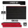 Precision Defined Tool Box Foam - Protective Inserts for Cases, Polyethylene Tool Foam for Cases, Cushion Insert for Toolboxes - Black/Red (45.7 x 30.4 x 5 cm, 3 pack)