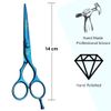 Wishbeauty Professional Hairdressing Scissors - 5.5 inch Hair Scissors for Women & Men - Barber Scissors for Hair Cutting - Sharp Scissor Blades - RightHand Hairdressers Scissors for Salon (Blue)