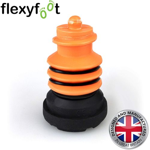 Flexyfoot Shock Absorbing Crutch Ferrule Replacement Foot – Universal Fit Across Flexyfoot Ferrule Range - Improves Grip and Safety, Reduces Slips, Reduces Shock from Impacts – Black – Pack of 1