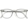 GAWK Type K Grey Smoke Transparent Square Trapezoid Reading Glasses with Pouch Case