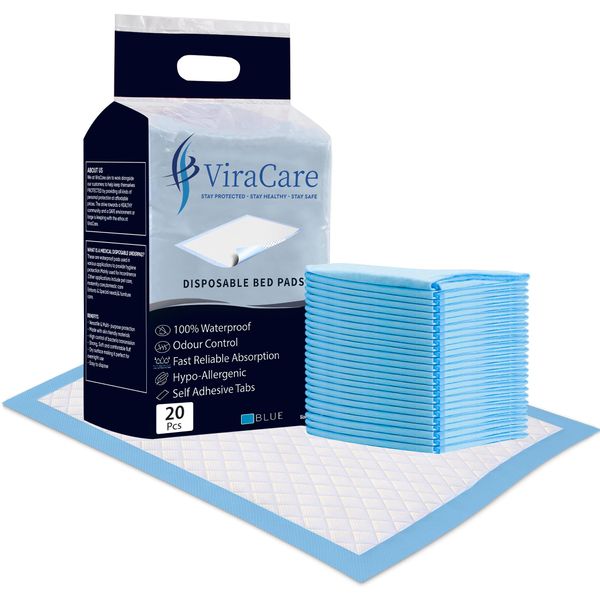 20 x Incontinence Bed Pads | 60 x 90 cm | Incontinence Bed Sheets | Disposable Bed Mats for Incontinence | Bed Protectors Kids & Adults | Maternity Bed Mat | (3 Packs of 20)