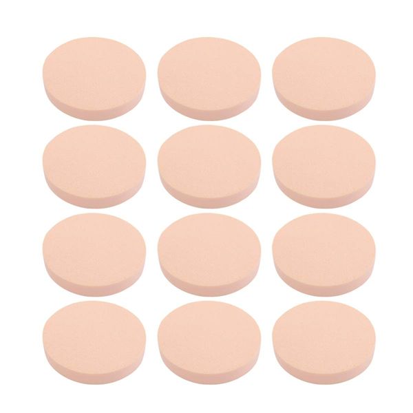 KESYOO Makeup Puff, Makeup Sponge Set, Multi-functional Cosmetic Puff, Round, For Wet and Dry Use, Set of 12, Skin Color, As shown in the figure
