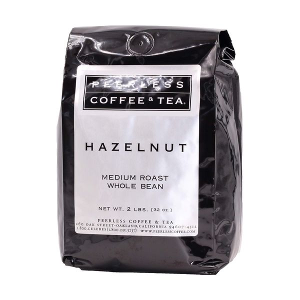 32oz Hazelnut, Whole Bean Coffee, Medium Roast, by Peerless Coffee & Tea (Pack of 1)