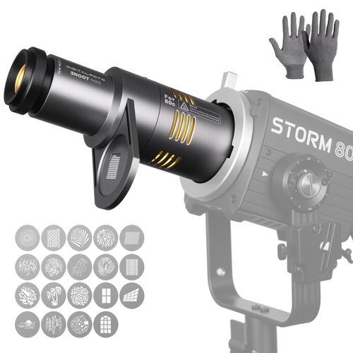 Aputure Storm 80C Accessories,Mini Optical Snoot with 19 Gobos,Spotlight Mount Compatiable with Aputure Storm 80C COB Light