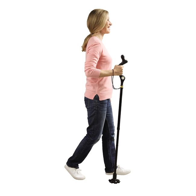 Good Posture Walking Cane – Adjustable Height Mobility & Balance Aid with Ergonomically Designed Handle – Lightweight, Strong & Durable Folding Walking Stick Which Prevents Stooping