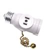 E26 to 2 Outlet Socket Adapter Light Holder Splitter,UL Listed Standard (Medium) E26 Base Light Bulb to 2-Prong Outlet Plug Splitter Converter,Pull Chain Switch (1-Pack,White)
