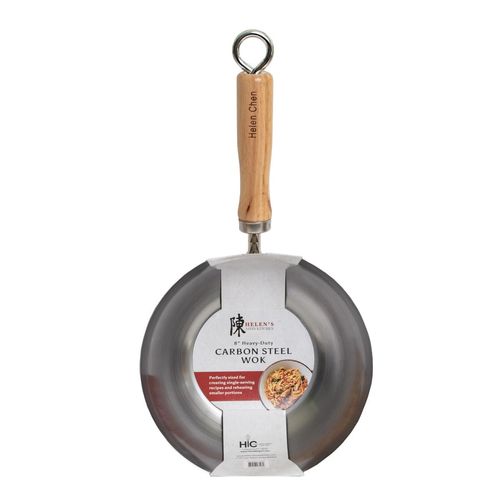 Helen's Asian Kitchen Wok, Carbon Steel, 8-Inch, for Single-Serve or Smaller Portions
