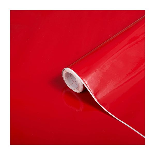 d-c-fix Peel and Stick Contact Paper Red Glossy Plain Look Self-Adhesive Film Waterproof & Removable Wallpaper Decorative Vinyl for Kitchen, Countertops, Cabinets 26.5" x 78.7"