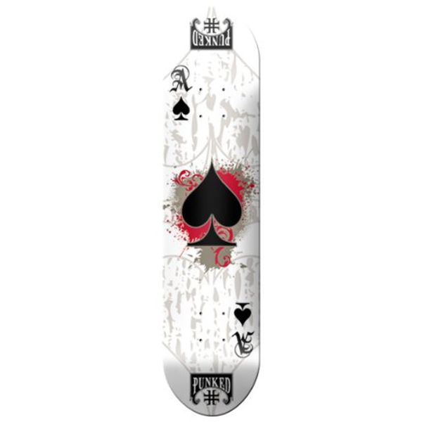 ACE of Spades Graphic Skateboard Decks, White Ace of Spades, 7.75"