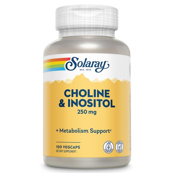 Solaray Choline & Inositol 250 mg | Two-Nutrient Combo | 100 VegCaps