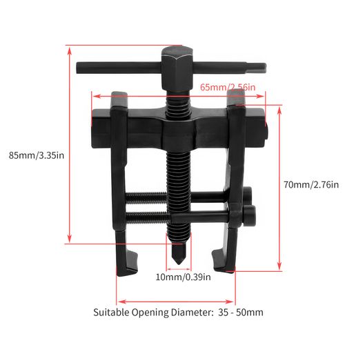FOCMKEAS Beam 2 Jaw Puller 2" Universal Bearing Gear Pullers with 85mm T-Shaped Screw,High Carbon Steel Pullers,Adjuestable Pulley Removal Tool for Bearings/Flywheels/Pulleys Remove