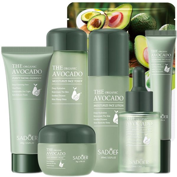 Avocado Skincare Set, 11-In-1 Skincare Gift Set With Facial Cleanser, Face Serum, Face Cream, Eye Cream, Toner, moisturizing lotion& Facial mask. Anti-Aging Skin Care Kit For Women Men