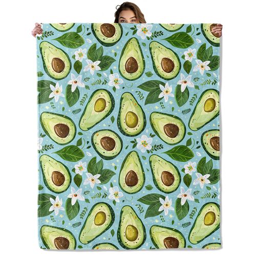 Avocado Blanket 50X60 in, Flannel Throw Blankets for Travel Camping Sofa Living Room Decor, Lightweight Cozy Soft Fuzzy Gifts for Women Adults Kids