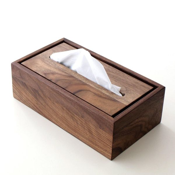 Tissue Case, Wooden, Walnut, Wood, Solid Natural Wood, Tissue Box, Walnut [map1706]