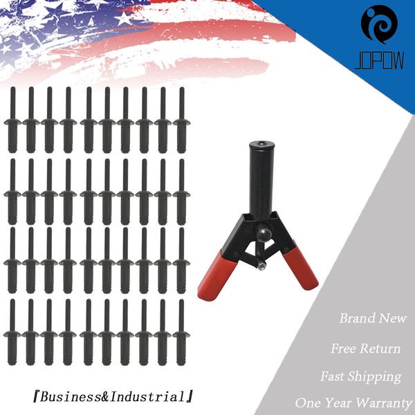 Riveting Hand Tool W/ 40 Poly Rivets 41Pcs Plastic Poly Rivet Gun Quick Set USA