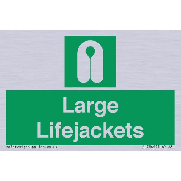 Large Lifejackets Sign - 75x50mm - A8L