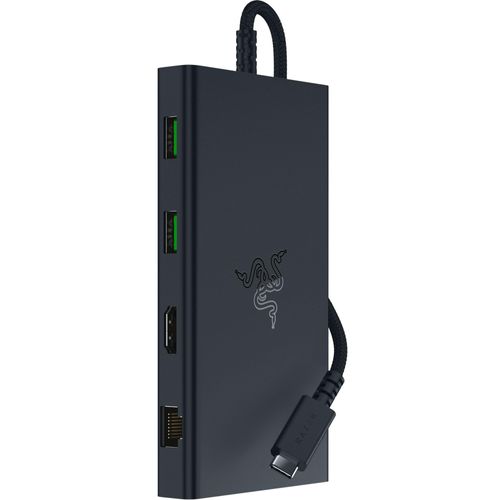 Razer USB C Dock 11-Port Travel Charging Station for Windows Mac Laptop iPad Surface Chromebook Galaxy Tab: Type C, HDMI, Ethernet, MicroSD - 4K 60 Hz Display - 85 W Tablets + Mobile Fast Charge