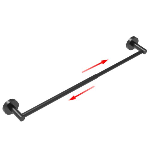 Fixsen Adjustable Towel Bar, Bathroom Towel Holder from 13.7 to 24Inch, SUS304 Stainless Steel Single Towel Racks for Bathroom, Heavy Duty Wall Mounted (Matte Black)