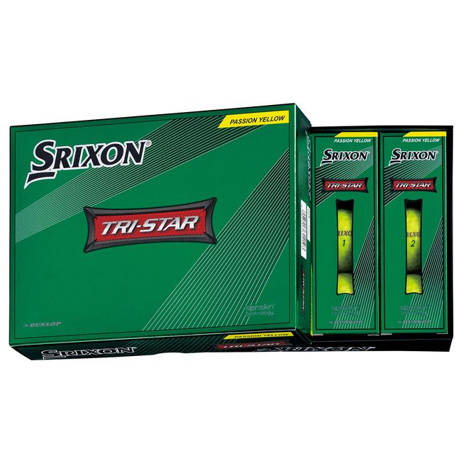 Dunlop Golf Balls 2022 SRIXON TRI-STAR 1 Dozen (Pack of 12) Passion Yellow