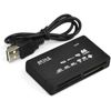 DragonSat All in One Multi Card Memory Reader Adapter for Micro SD SDHC M2 MMC XD CF MS with External USB- Black