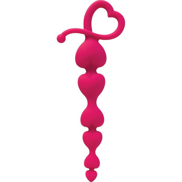 Gossip Hearts on a String Dildos, Magenta, 7.25" Length x 1.125" Width
