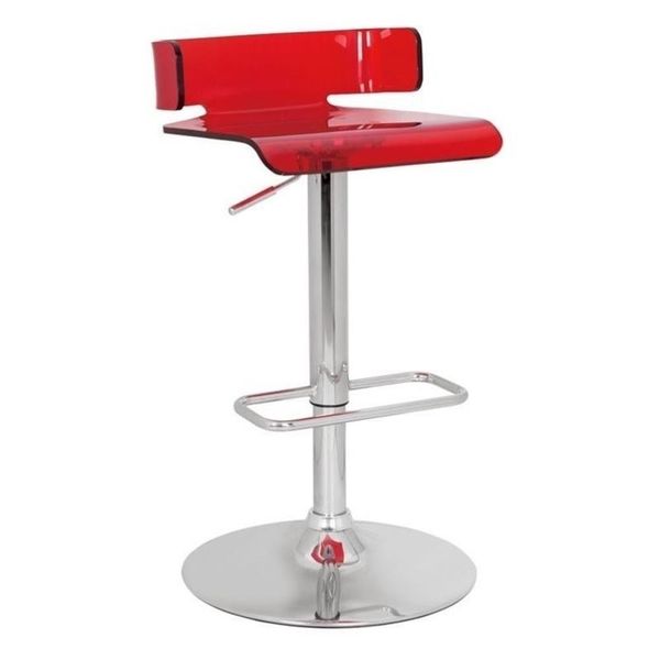 ACME Rania Swivel Adjustable Bar Stool in Red