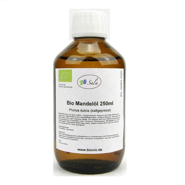 Sala Almond Oil Cold Pressed Organic (250 ml Glass Bottle)
