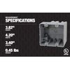 Southwire MSB2G Two Gang Device Box with Depth Adjustable; Heavy Duty 42lb; Gray