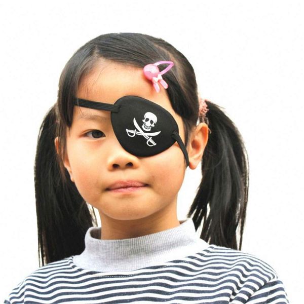 GELAMU Blindfold One Eye Patch Pirate Eye Mask Halloween Party Cosplay Props for Amblyopia Strabismus Vision Correction Protective Eyepatch for Men Women 3D Black Set of 2 (Kids)