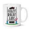 Crazy Rugby Lady 10oz Mug Cup