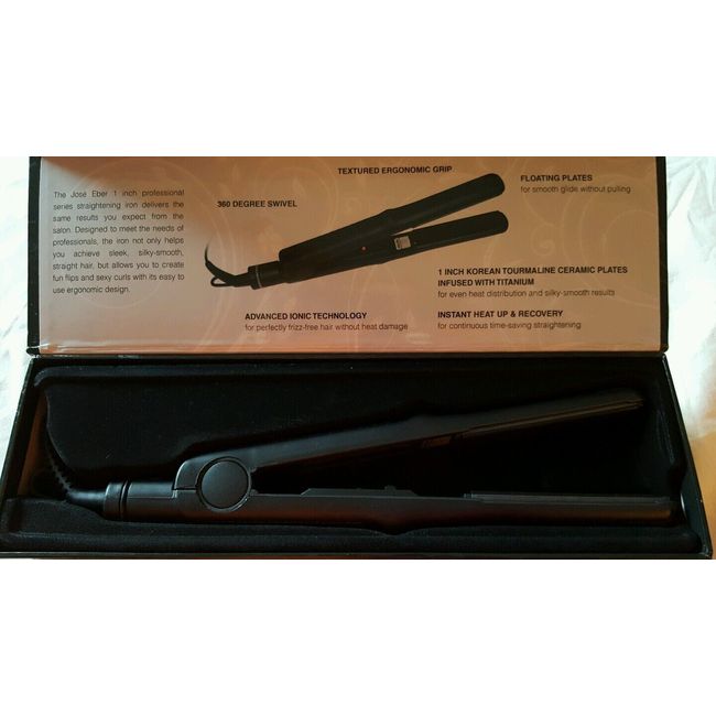 Jose Eber 100% Ceramic black Flat Iron Straightener 1 inch plate US Seller