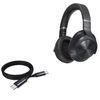 BoxWave Cable Compatible with Technics EAH-A800 - DirectSync PD Cable (3ft) - USB-C to USB-C (100W), Type C Braided Charge and Fast Sync - Jet Black