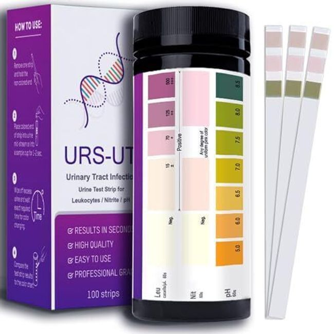 100Ct UTI Test Strips for Women & Men - Easy to Use for Quick & Accurate Resu