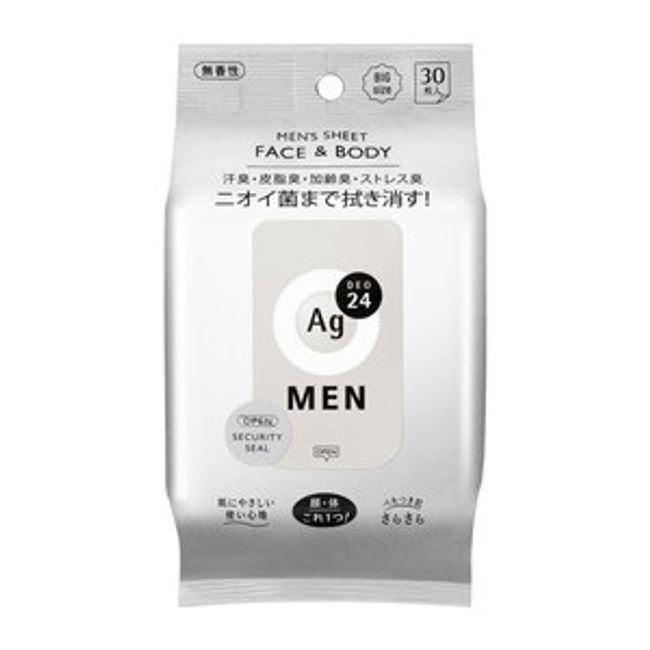 [Shiseido] AG Deo 24 Men&#39;s Sheet Face &amp; Body Unscented 30 pieces [Cosmetics]