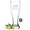 JUNIWORDS Wheat Beer Glass Engraved Relax. You're Just Overthinking Beer Glass
