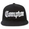 Compton Flat Bill Snapback Black Adjustable Baseball Cap Hat