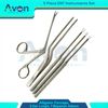 5 Pack ENT Ear Wax Removal Set - Alligator Forceps, Ear Loops, Bayonet Forceps