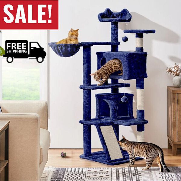 Large Cat Tree Tower Scratching Post Kitten Plush Condo Activity Centre Pet Hot